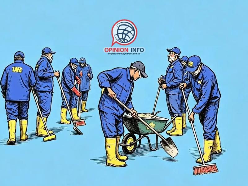Une caricature illustrant le travail exécuté par le Service national dans le cadre de la Task force présidentielle
