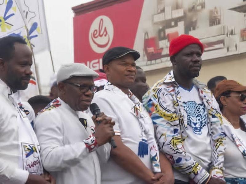 Déo Bizibu, secrétaire général adjoint de l'UDPS, lors de la marche de ce mardi 22 septembre 2026, à Lubumbashi