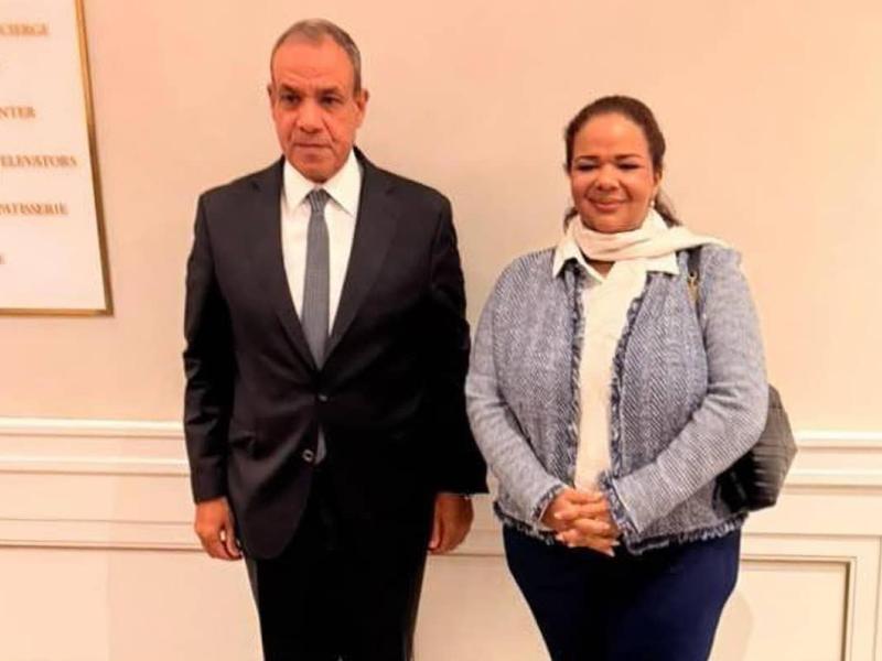 Thérèse Kayikwamba Wagner et son homologue égyptien Badr Ahmed Mohamed Abdelatty, à New-York