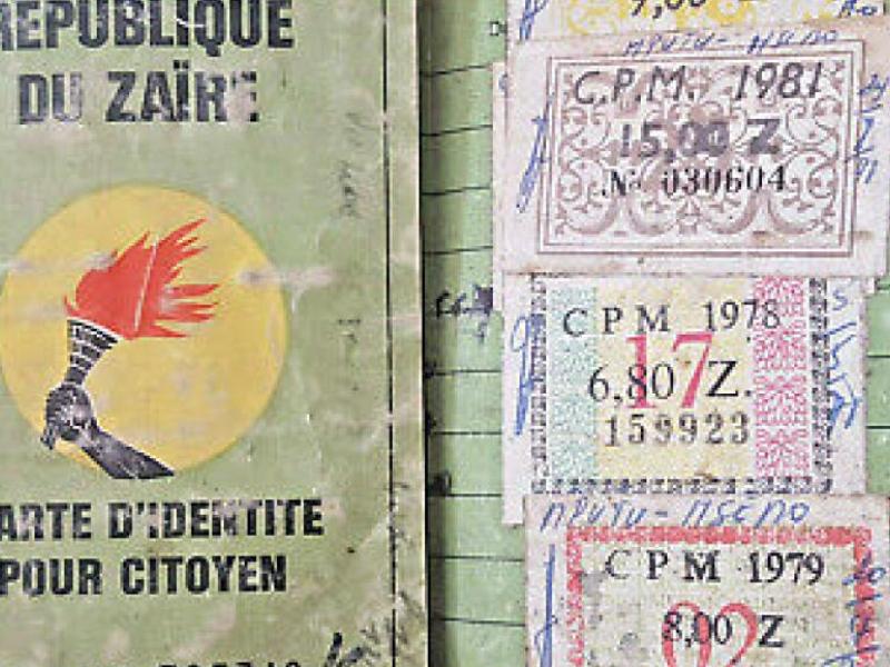 La carte d’identité pour citoyen de l’époque Zaïre
