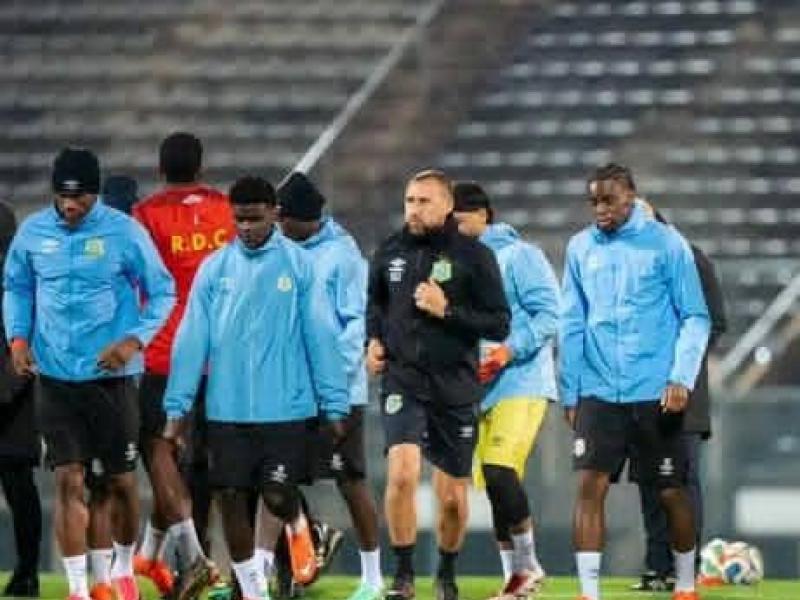 Les Léopards de la RDC lors d'une séance d'entraînement à Pretoria.