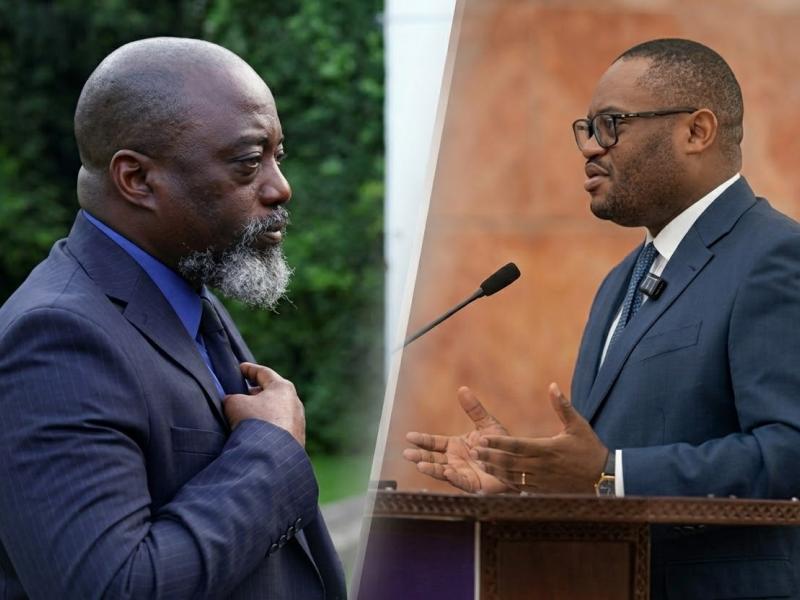 Joseph Kabila à gauche et le ministre Doudou Fwamba à droite [photo d'illustration]