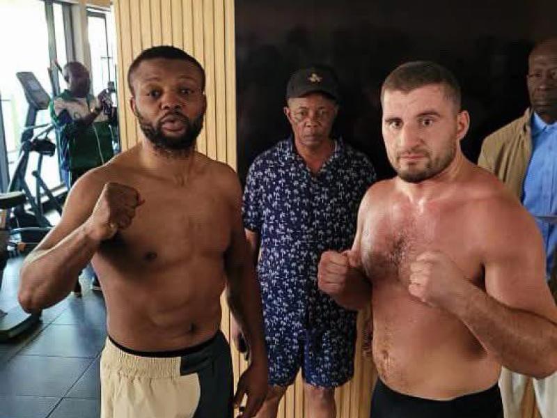 Le boxeur congolais Junior MAKABU ILUNGA et le Géorgien Irakli ALANIDZE à Kolwezi