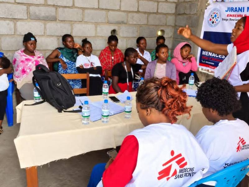 Jirani Msaada et MSF sensibilisent les femmes de Nyiragongo sur la santé sexuelle et reproductive