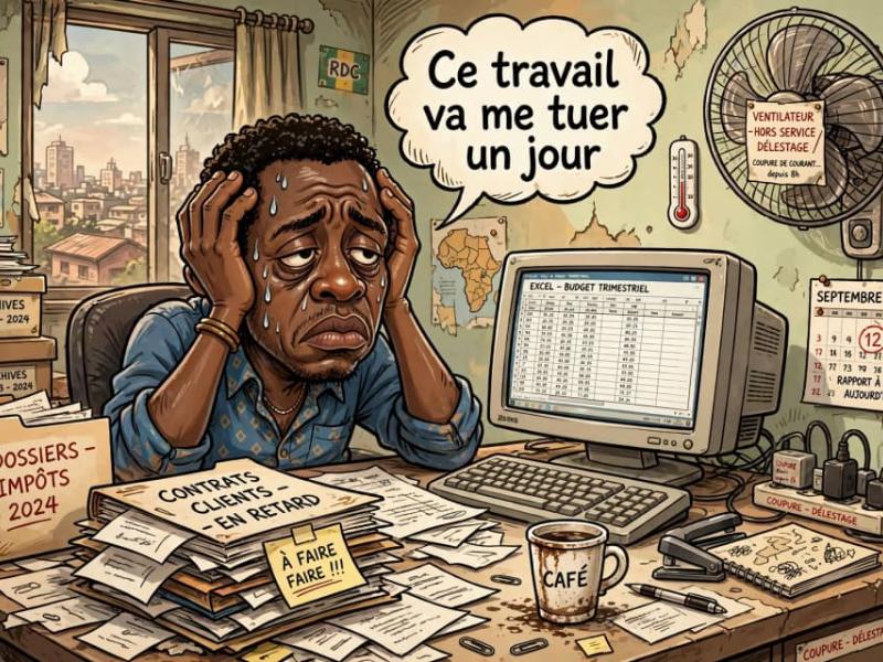 Caricature illustrant un travailleur en pleine dépression