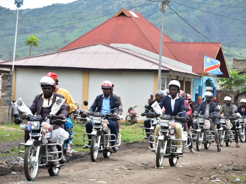 La MONUSCO dote les autorités locales du territoire de Beni, 16 motos pour améliorer leur mobilité