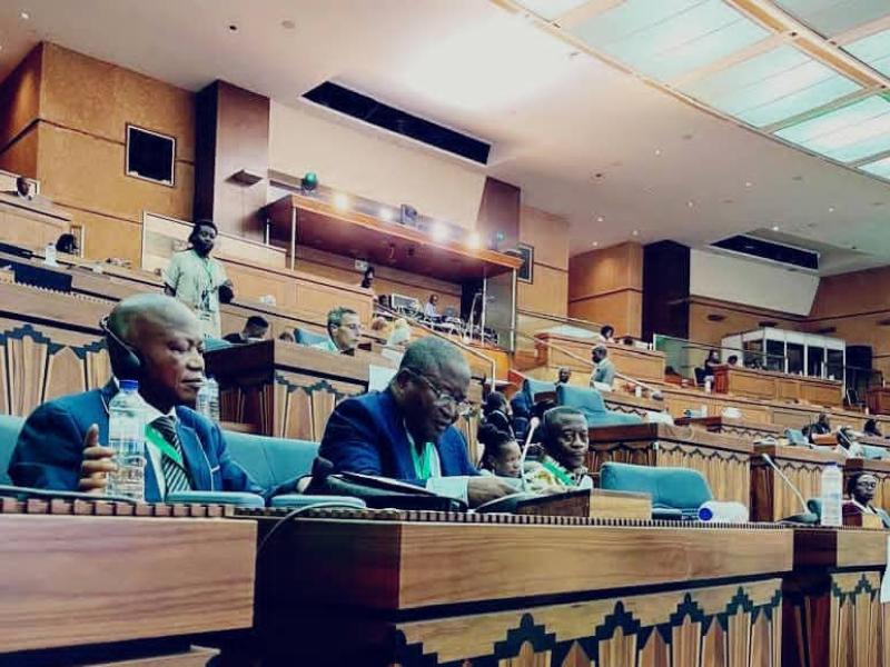 Paul Nsapu, président de la CNDH-RDC, lors de son intervention à la 89e session ordinaire de la Cour africaine des droits de l’homme et des peuples, à Dakar.