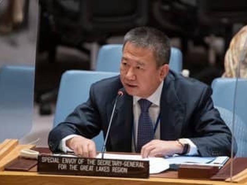 Huang Xia, Envoyé spécial du Secrétaire général pour la région des Grands Lacs, informe les membres du Conseil de sécurité de l'ONU de la situation dans la région des Grands Lacs.