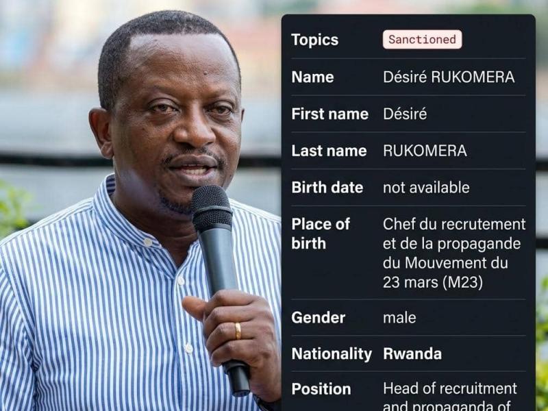 Sous sanctions de l’Union européenne, Désiré Rukomera, de nationalité rwandaise et responsable du recrutement au sein du M23, a été nommé au secrétariat exécutif du FRN de Joseph Kabila