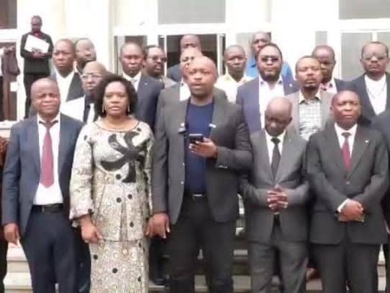 Le caucus de députés nationaux élus du Sud-Kivu lors d'une déclaration politique