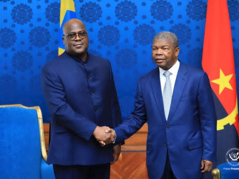 Le président de la RDC Félix Tshisekedi, et son homologue angolais, João Lourenço, lors d’une rencontre officielle à Luanda, en Angola [photo d'illustration]