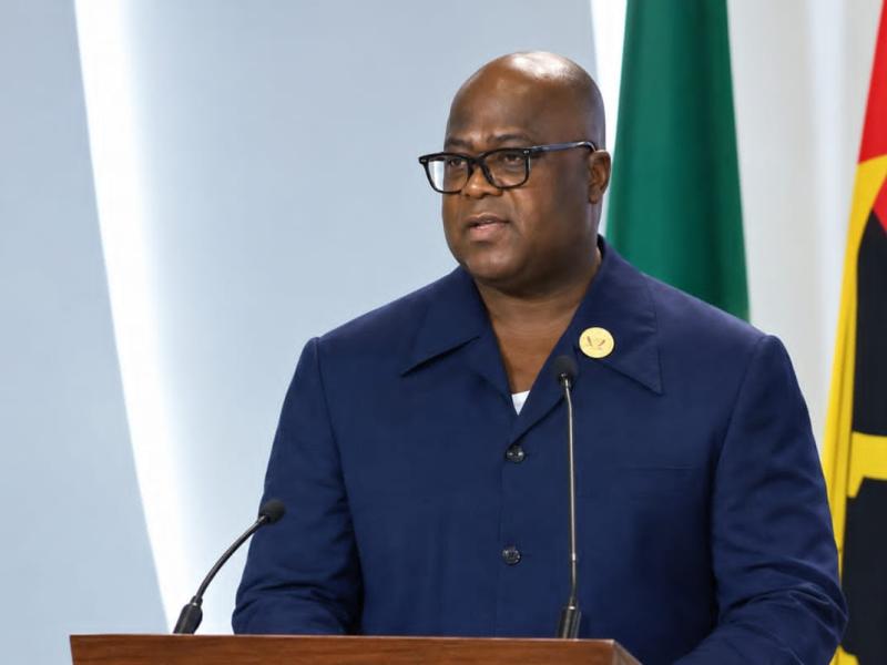 Félix Tshisekedi lors de son discours à l’ouverture de la 4ᵉ Biennale de Luanda, ce jeudi 22 octobre 2026, en Angola