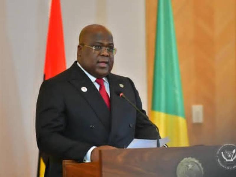 Le président congolais Félix-Antoine Tshisekedi Tshilombo lors de la Biennale de Luanda