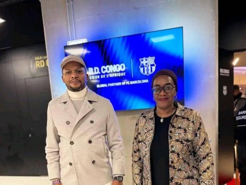 Didier Budimbu et Yolande Elebe à Barcelone.
