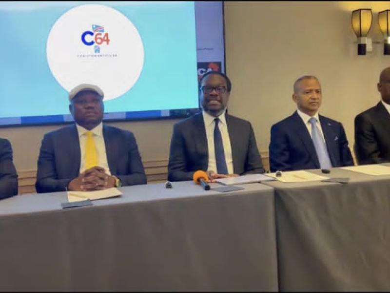 Les cinq dirigeants de l’opposition congolaise réunis au sein de la Coalition article 64 (C64), lors de leur rencontre à Rome, en Italie
