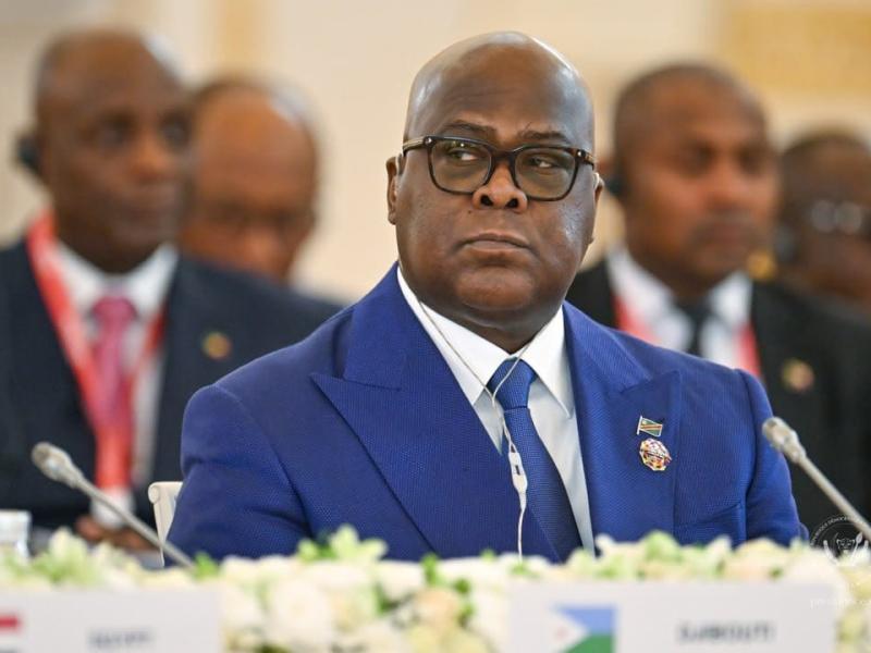 Le président de la RDC Félix Tshisekedi lors du troisième Sommet Russie-Afrique, tenu à Moscou, le 29 octobre 2026