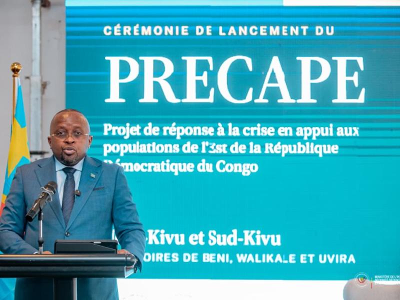 Le VPM Jacquemain Shabani lance le PRECAPE pour soutenir les populations de Beni, Walikale et Uvira