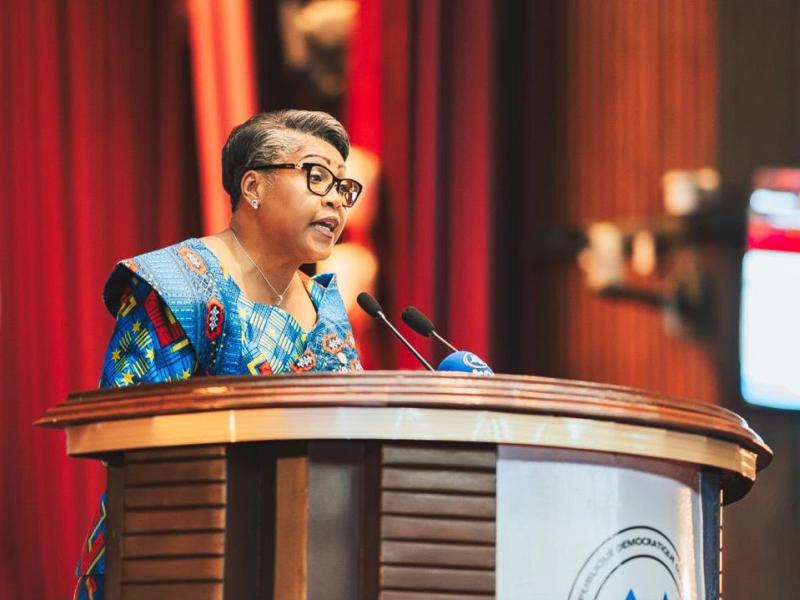 La Première ministre Judith Suminwa lors de la présentation du budget 2027 à l’Assemblée nationale de la RDC [photo d'illustration]