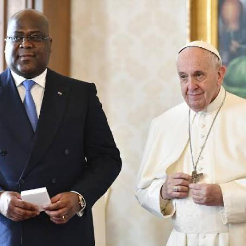 Le président Félix Tshisekedi et le pape François [ photo d'illustration]