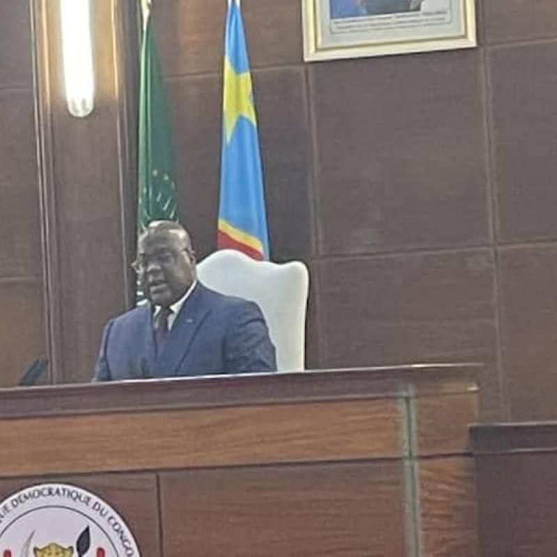 Le président Félix Tshisekedi devant les ambassadeurs accrédités en RDC , ce lundi 30 janvier