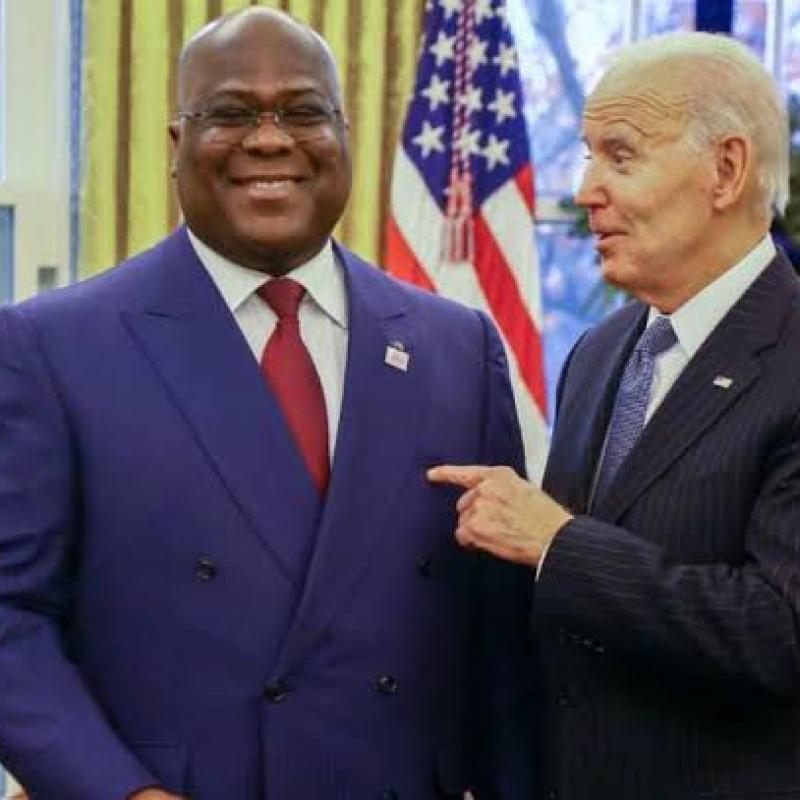 Le Président Félix Tshisekedi et Joe Biden, son homologue américain
