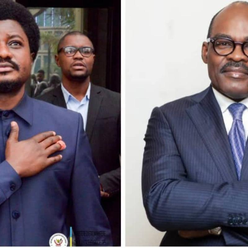 Le Ministre d'État de la justice Constant Mutamba et l'ex ministre des finances Nicolas Kazadi