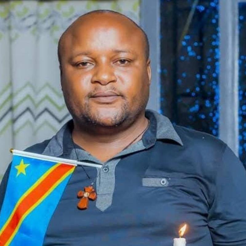 Patient Twizere Sebashitsi, défenseur des droits humains et président du Conseil territorial de la jeunesse de Rutshuru