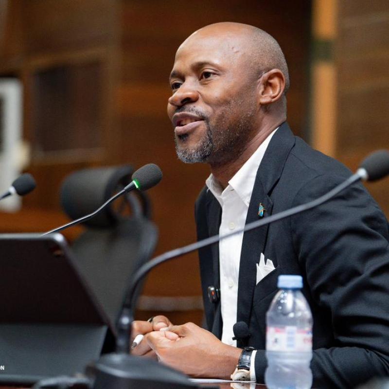 Patrick Muyaya Katembwe, ministre de la Communication et Médias, porte-parole du gouvernement de la RDC