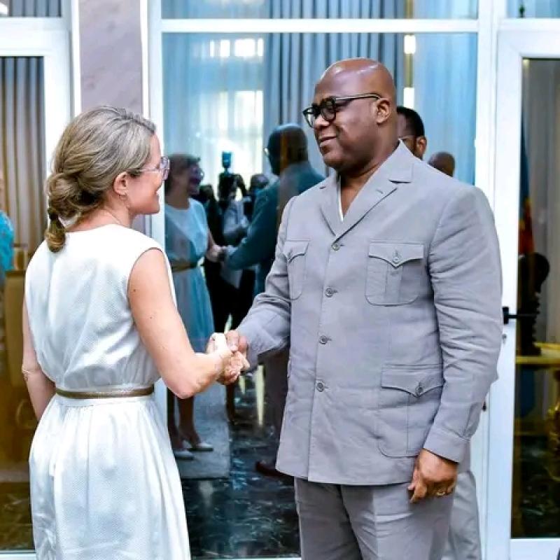 Le Président de la République Félix-Antoine Tshisekedi et la ministre belge Anneleen Van, mardi 14 avril 2026