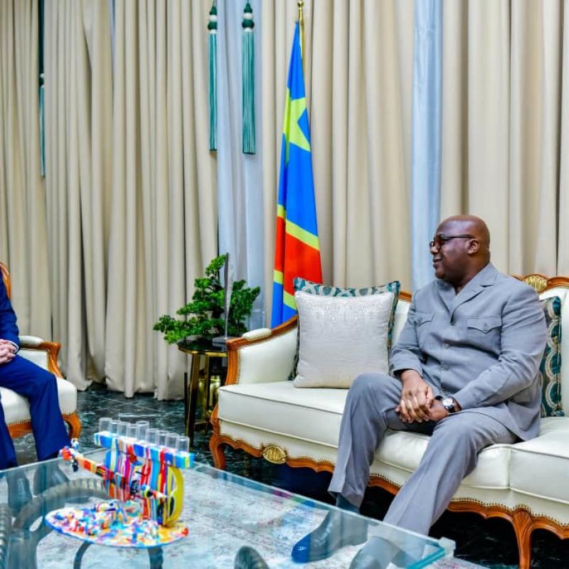 Le chef de l'État de la RDC, Félix Tshisekedi s'entretient avec le nouveau Chef de la MONUSCO, James Swan