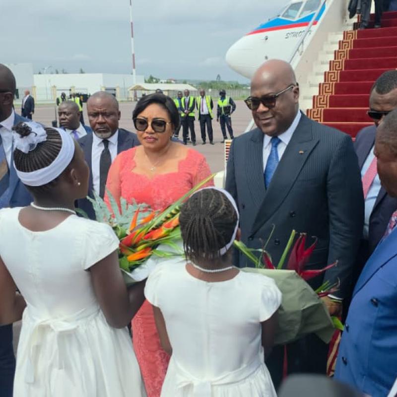 Le Président Félix Tshisekedi accompagné de la Première dame, Denise Nyakeru Tshisekedi [photo d'illustration]