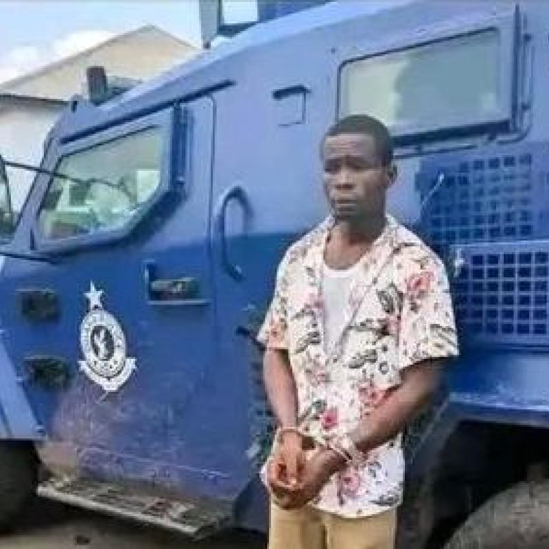 Junior MBALA, présumé voleur du véhicule blindé de la PNC dans la commune de Matete.