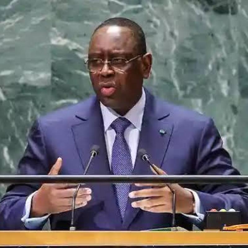 Macky Sall, ancien chef de l'État du Sénégal et candidat au poste de Secrétaire général des Nations Unies