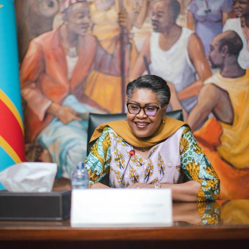 La Première ministre Judith Suminwa Tuluka lors d'un entretien avec le caucus des députés du Kongo Central