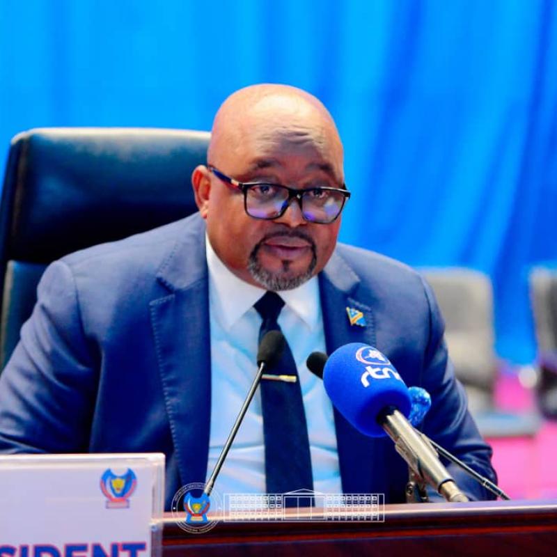 Aimé Boji Sangara,  président de l’Assemblée nationale, en RDC