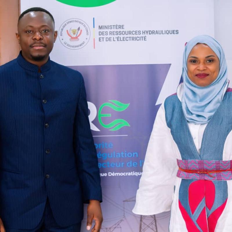 Le DG de la SNEL,Teddy Lwamba et la DG de L'ARE Soraya Aziz Moto [photo d'illustration]