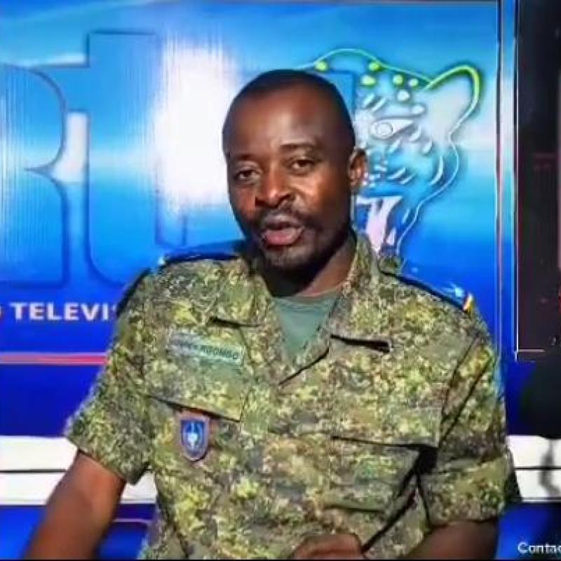 Le Lieutenant Jules NGONGO, Porte-parole des FARDC en Ituri lors de sa vidéo d'alerte contre la déstabilisation de l'Ituri