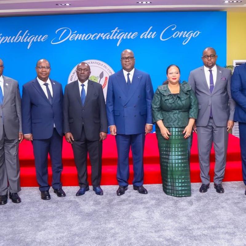 Le chef de l'État Félix Tshisekedi et la nouvelle équipe de la CEEAC, jeudi 07 mai 2026