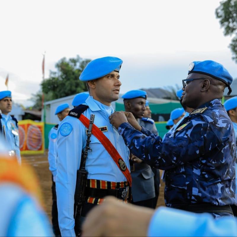 Cérémonie de remise des Médailles de l'ONU aux policiers du contingent indien de la MONUSCO à Beni [photo d'illustration]