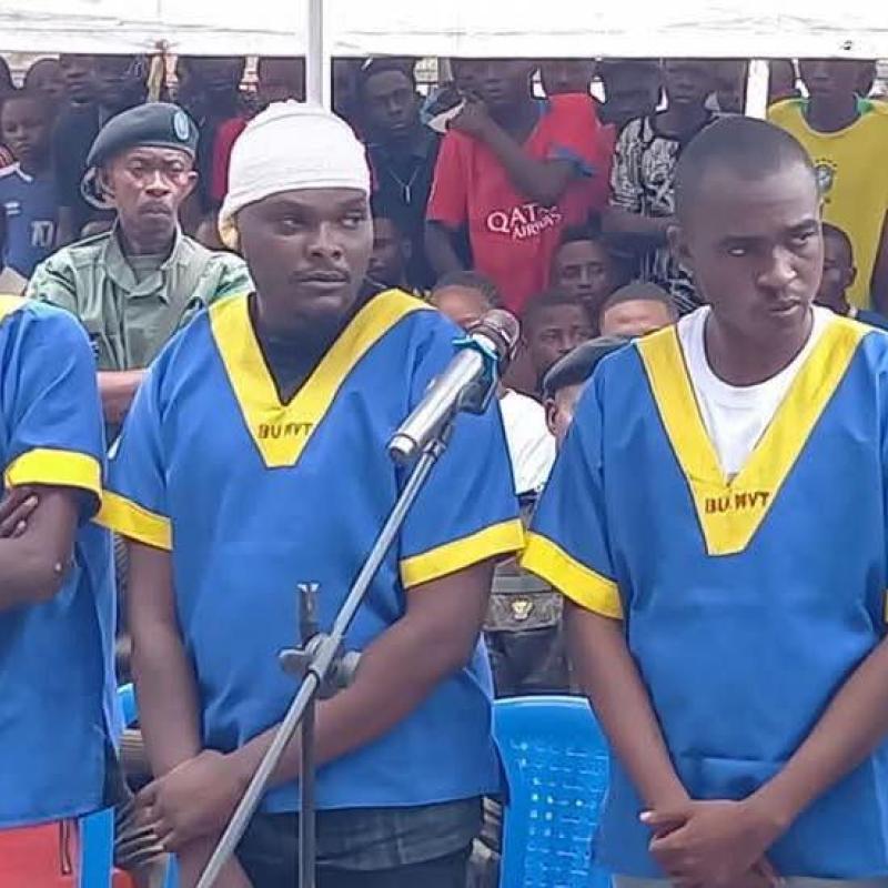 Les présumés braqueurs de Barumbu lors d'une audience publique