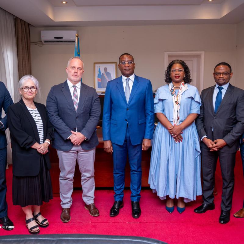 Le ministre du Plan Guylain Nyembo et la délégation canadienne [photo d'illustration]
