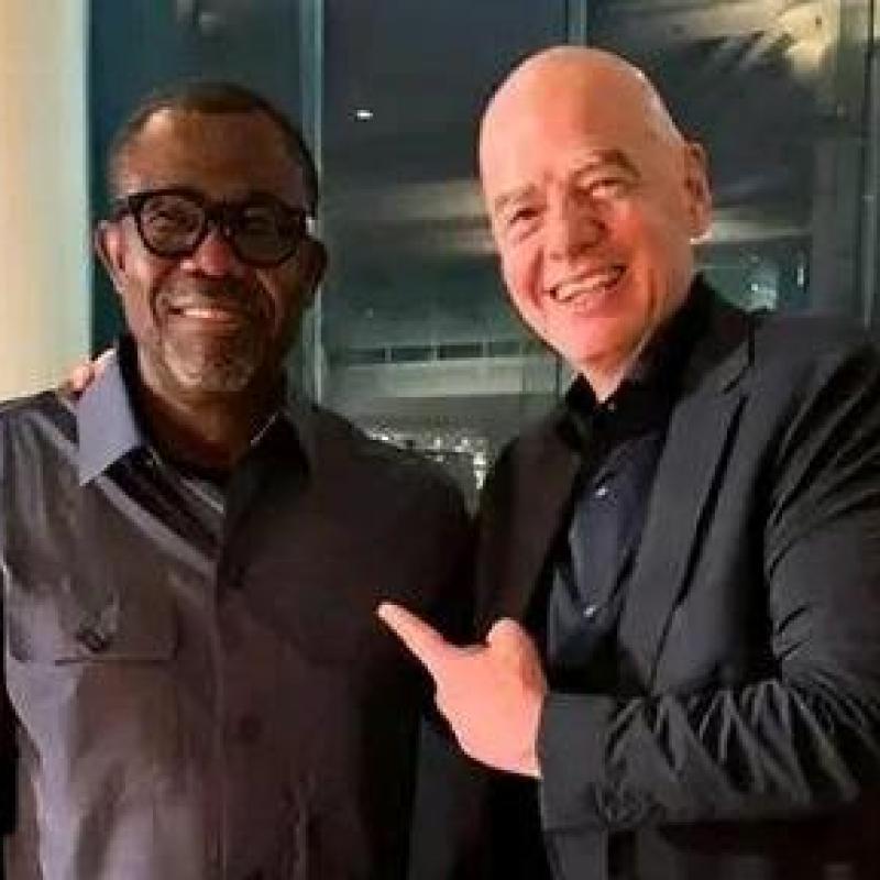 Le président de la FECOFA, Véron Mosengo, et celui de la FIFA Gianni Infatino [Photo d'illustration]