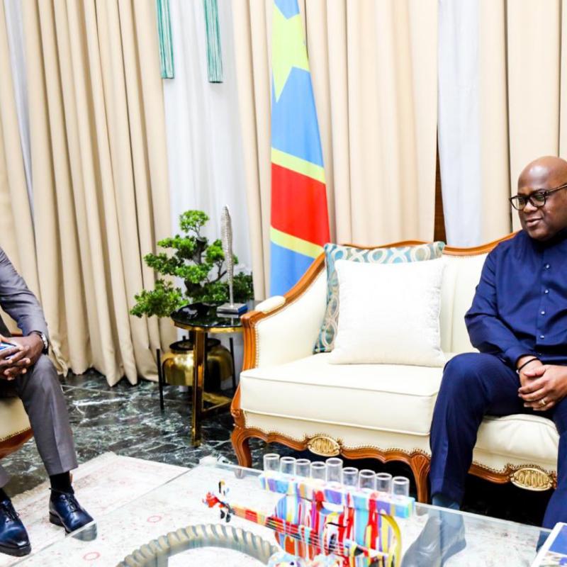 Le nouveau patron de la FECOFA reçu par le Président de la République Félix-Antoine Tshisekedi Tshilombo, mercredi 27 mai 2026