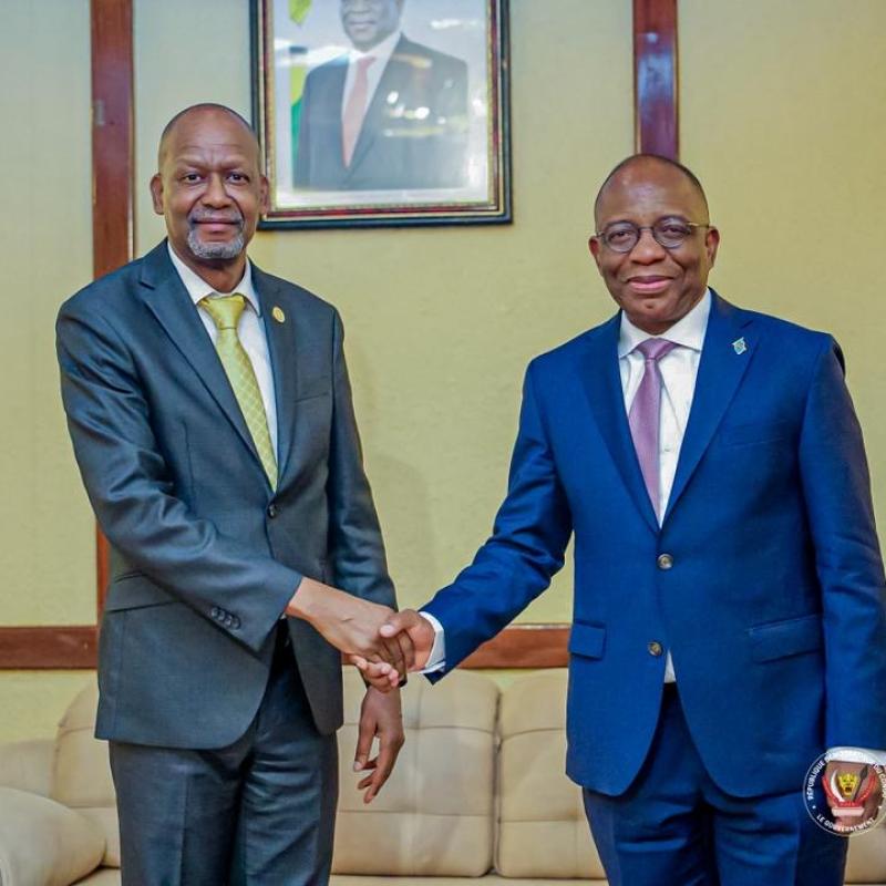 Le ministre de la Justice Guillaume Ngefa et le secrétaire exécutif de la SADC, Elias Magosi [photo d'illustration]