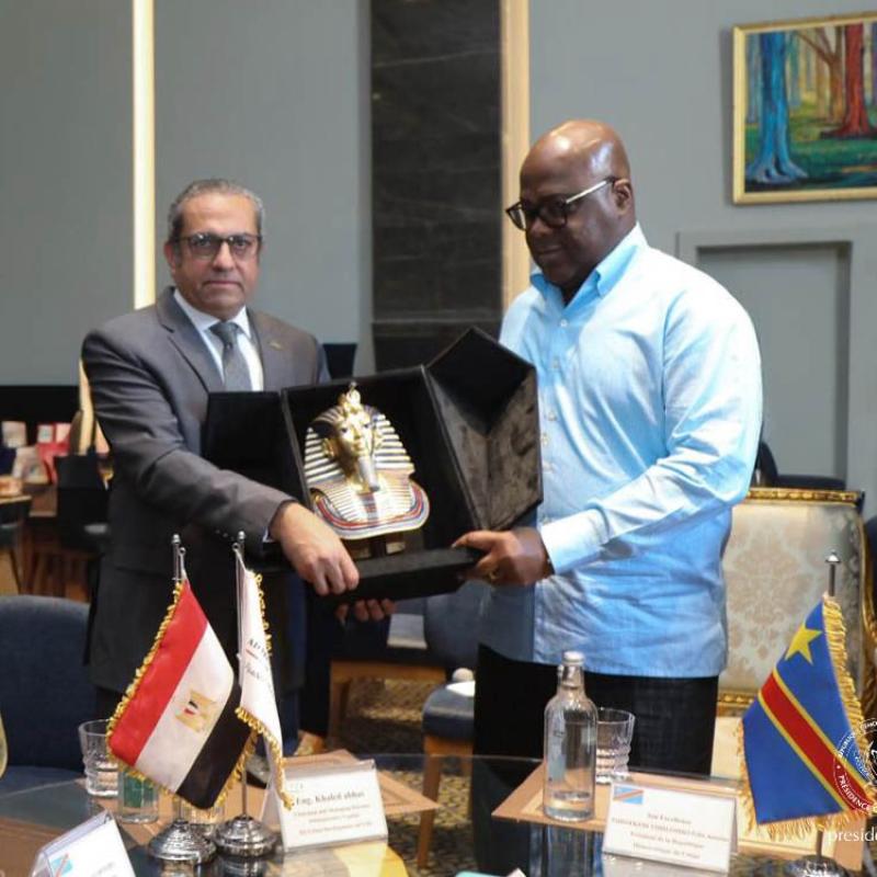Le président Félix Tshisekedi et son homologue égyptien Abdel Fatah Al sissi, après la ville de la nouvelle capitale égyptienne, jeudi 11 juin 2026