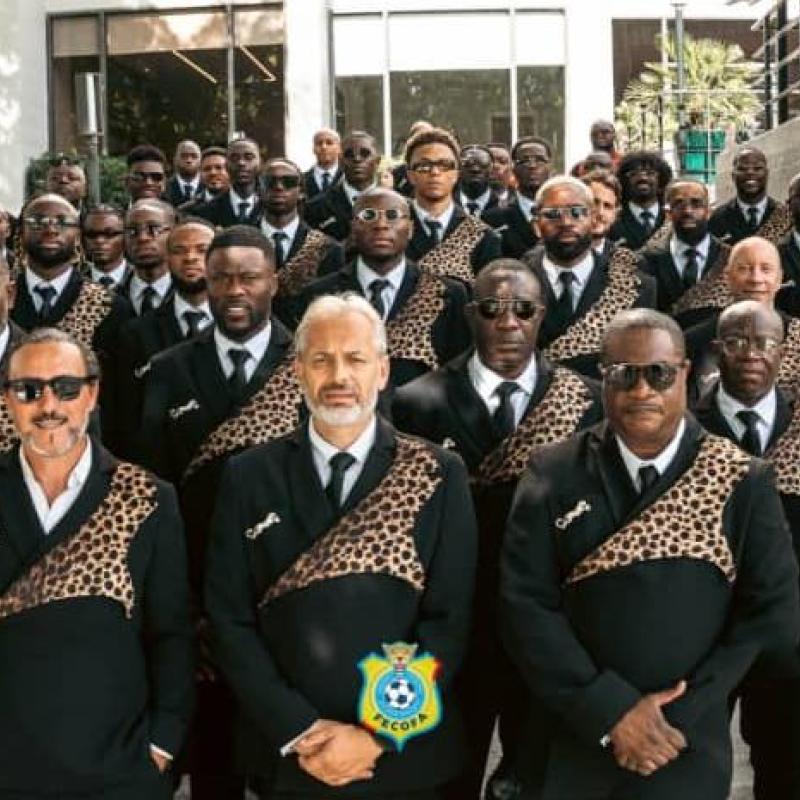 Photo des Léopards après leur arrivée à Houston, aux USA