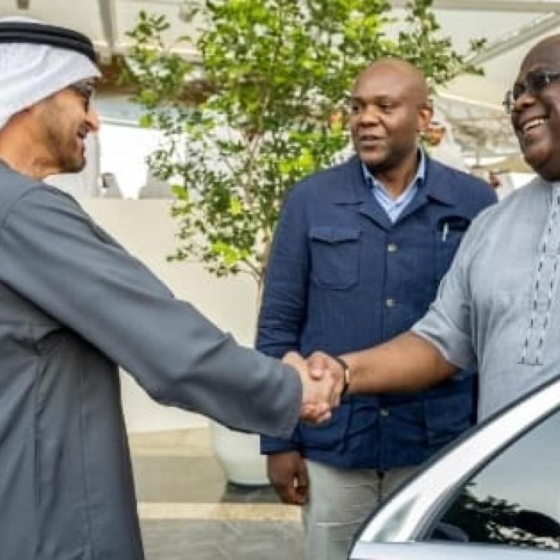 Le président émirien, Mohamed bin Zayed Al Nahyan, et son homologue congolais, Félix Tshisekedi, à Abu Dhabi, le 24 janvier 2023 [photo d’illustration]
