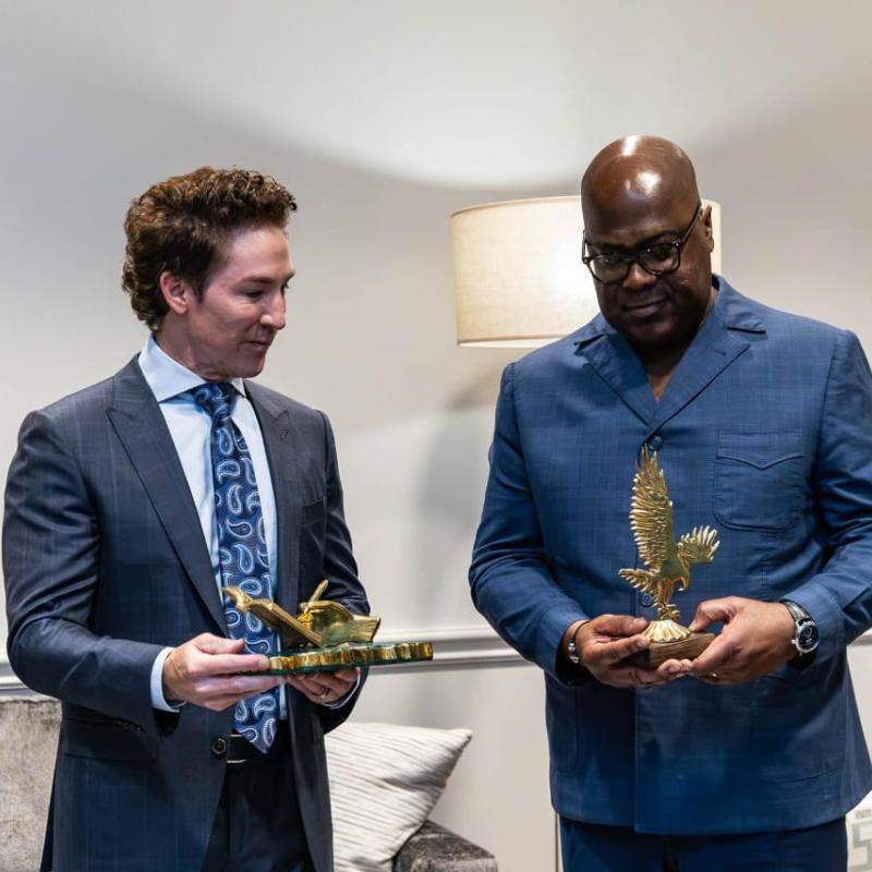 Le Président Félix Tshisekedi, avec le pasteur américain Joel Osteen [photo d'illustration]