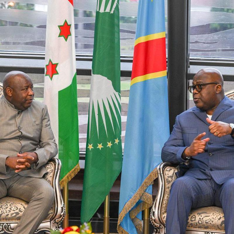 Le Président Félix Tshisekedi et son homologue burundais Évariste Ndayishimiye [photo d'illustration]