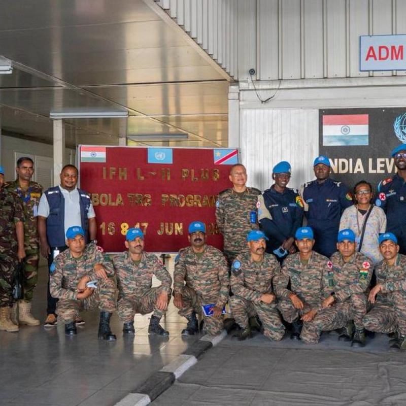 20 professionnels de santé de la MONUSCO et des contingents militaires formés sur la prévention des infections, l’utilisation des équipements de protection et la désinfection contre Ebola